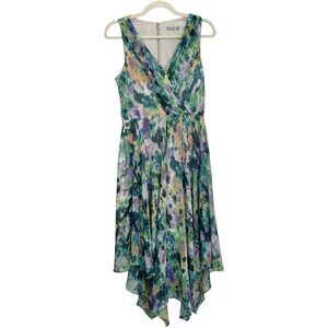 Eliza J Multicolor Sleeveless Chiffon Asymmetrical Dress